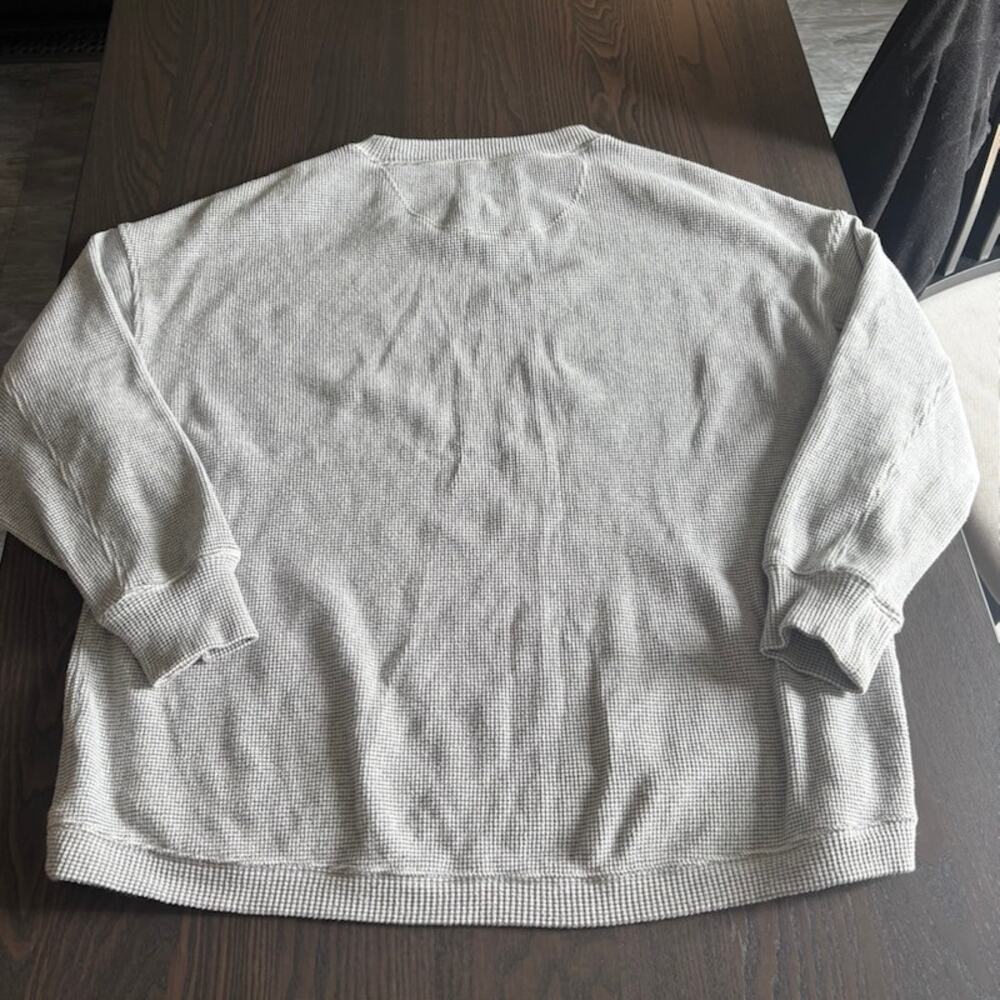 Aerie Women's Oversized Beyond Crew Sweatshirt Sz Large Gray Waffle Knit